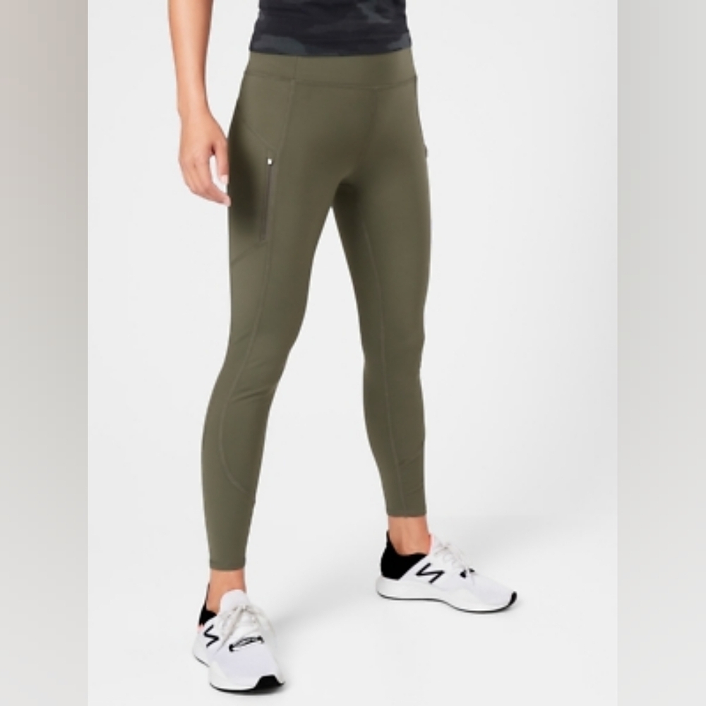Athleta Rainier 7/8 Tight Green XS